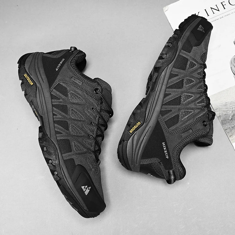 HIKEUP Modische Outdoor-Schuhe, Wandern, Herren, Sport, lässig, Bergtrekking-Stiefel, Camping-Sneaker für Herren, rutschfest, verschleißfest