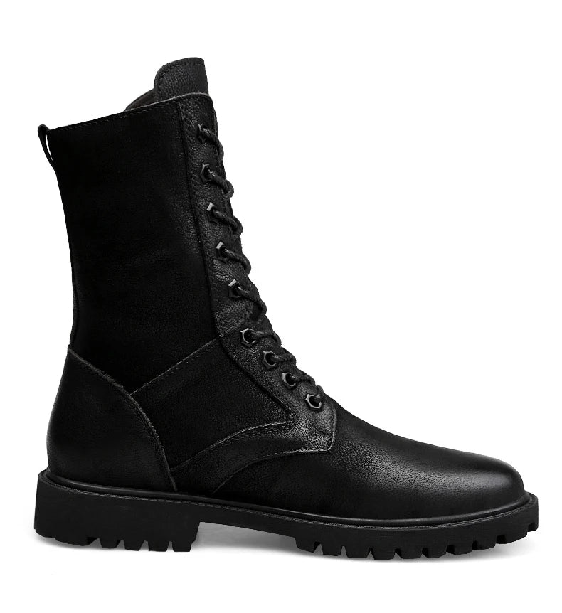 Herren Leder-Einsatzstiefel Taktische Wüstenstiefel  Warmfutter Frühling/Herbst/Winter