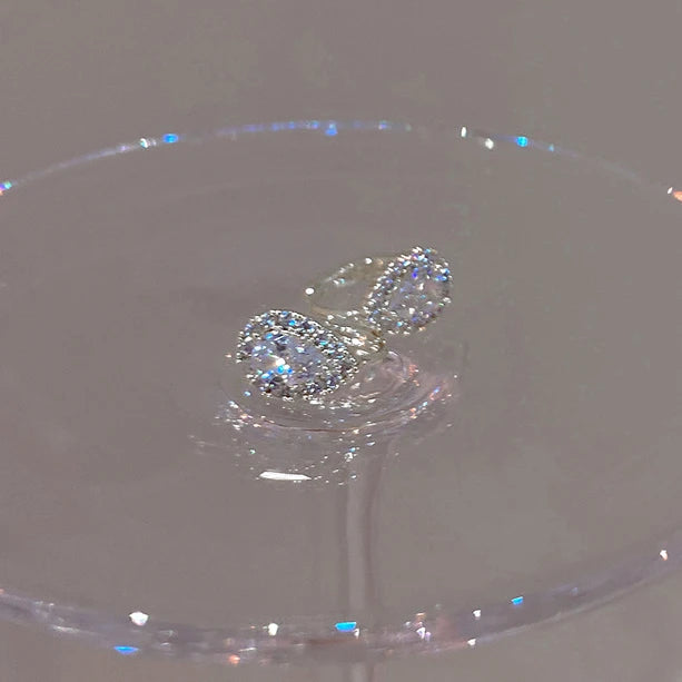 INZATT Echt 925 Sterling Silber Zirkon Wasser Tropfen Creolen für Mode Frauen Geometrische Edlen Schmuck Minimalistischen Zubehör