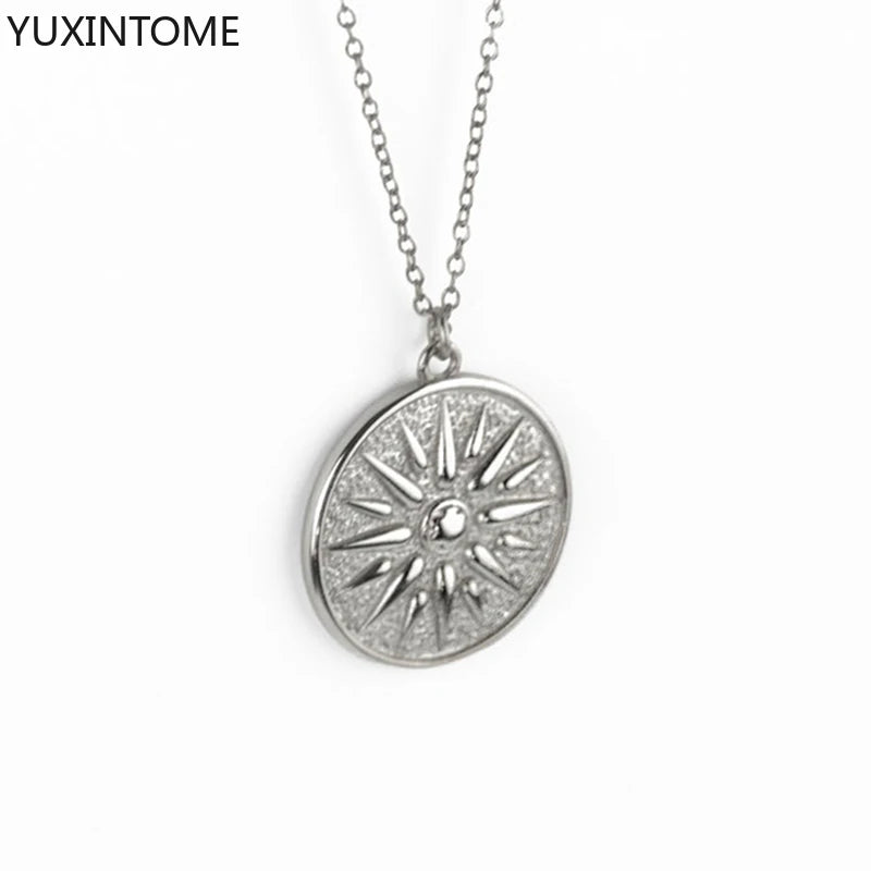 925 Sterling Silber Kette Sonne Anhänger Halskette