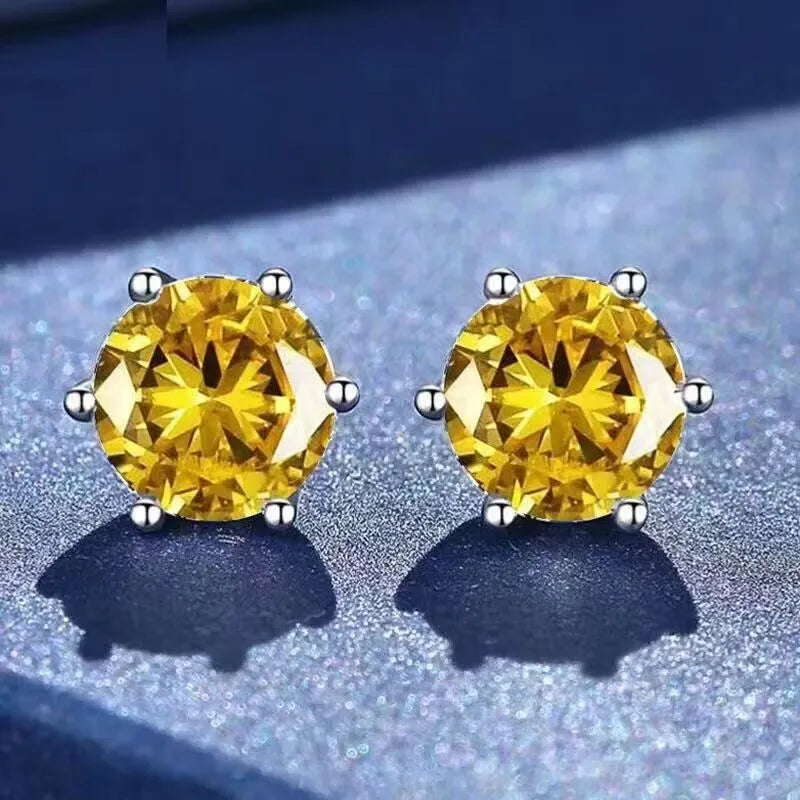 18K vergoldete Ohrringe S925 Sterling Silber D Farbe VVS1 Zirkon Ohrstecker für Frauen wie glänzend wie Diamant-Hochzeitsschmuck