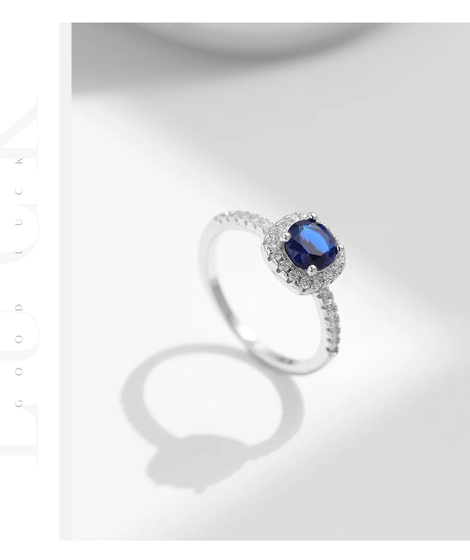 925er Silberring mit blauem Zirkonia