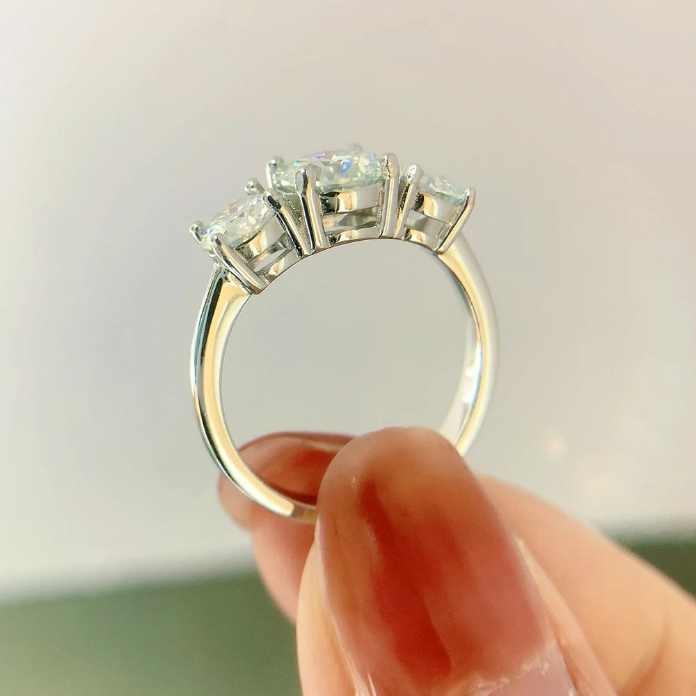 Moissanit Verlobungsring Silber