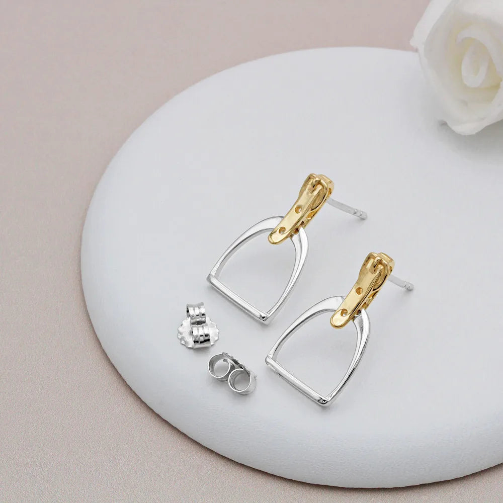 100% Sterling Silber geometrische Steigbügel Tropfen Ohrringe für Frauen Roségold/Gold/Silber Farbe einfaches Design niedlichen feinen Schmuck