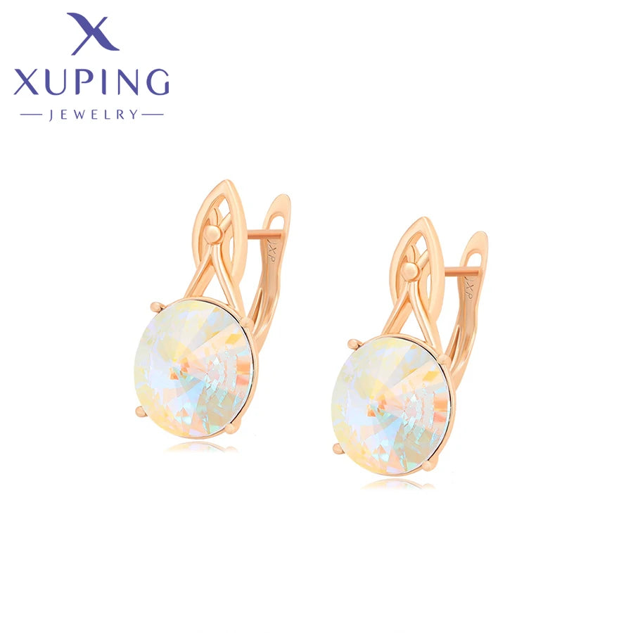 Xuping Jewelry Store Neuankömmling Kupferlegierung Charm vergoldet schöne Kristallohrringe für Frauen Mädchen Schmuck Geburtstagsfeier