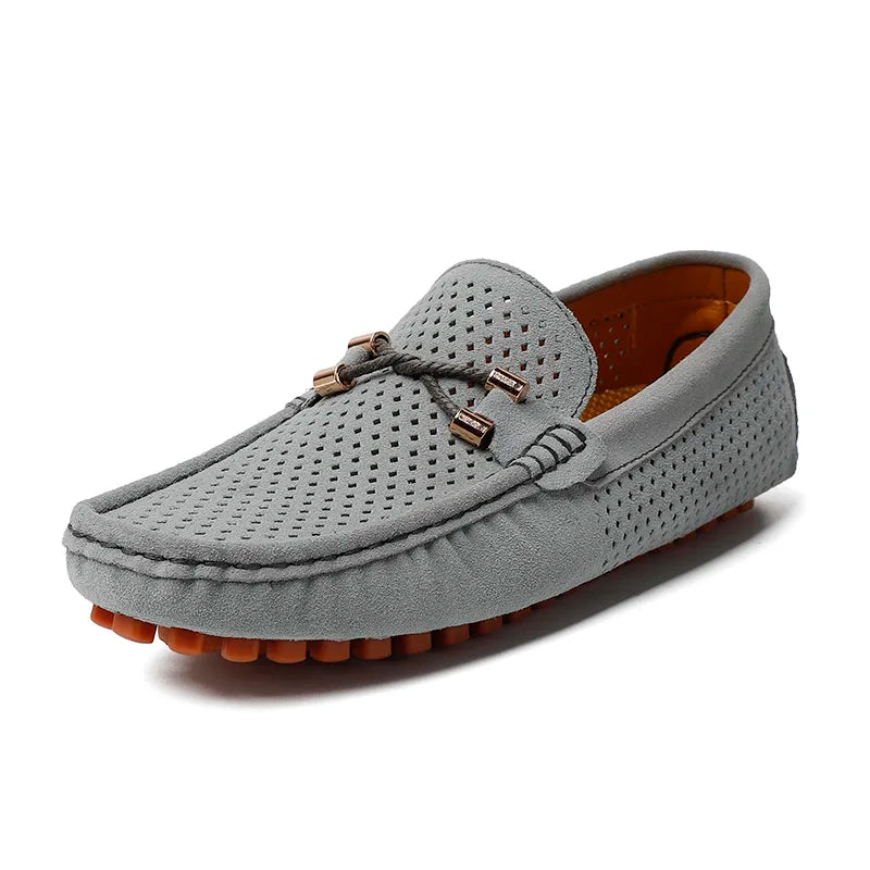 Mode Wildleder Herren Freizeitschuhe Echtes Leder Mann Loafer Slip on Flats Leichte Herren Fahrschuhe Faule Schuhe Mokassins