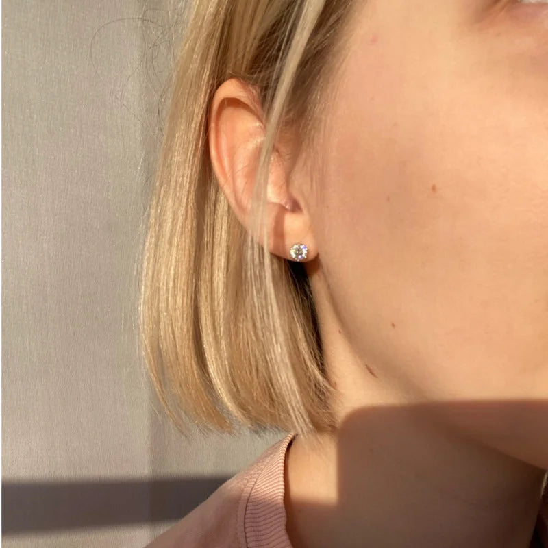 JoyceJelly 1/2/4CT VVS D Farbe Moissanit Russische Cut 8H8A Labor Diamant Stud Ohrringe Für Frauen S925 Sterling silber Edlen Schmuck