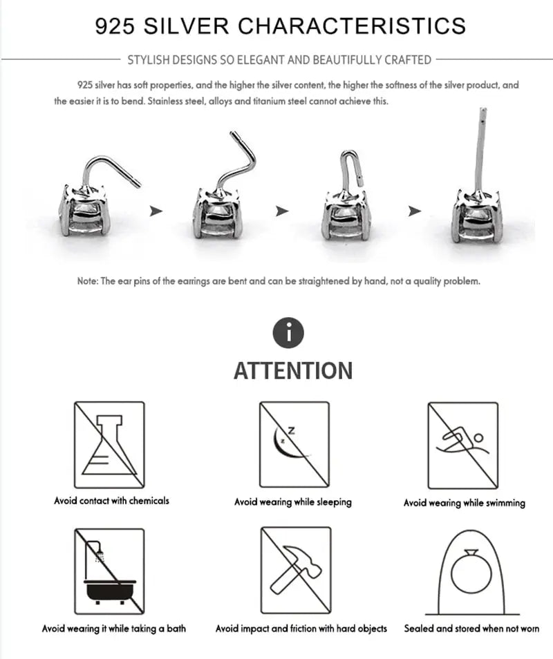 CANNER 0,5-1,2 Karat D Farbe Moissanit Ohrstecker Ohrringe für Frauen 925 Sterling Silber Funkelnder Piercing Ohrring Edlen Schmuck