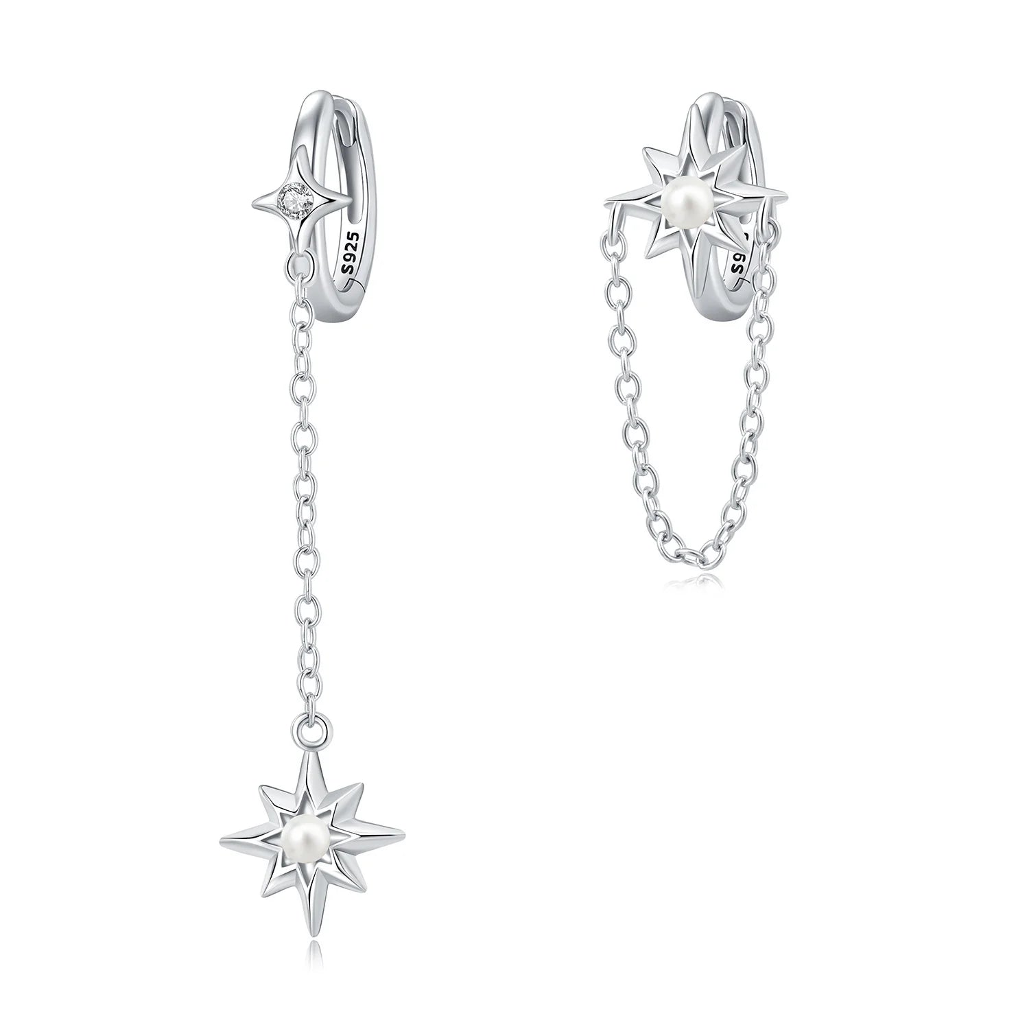 Ohrringe aus 925er-Sterlingsilber, geheimnisvoller Stern, Mond, Schmuck, vielseitige Creolen für Frauen, Schmuck, Geburtstagsfeier, feine Geschenke