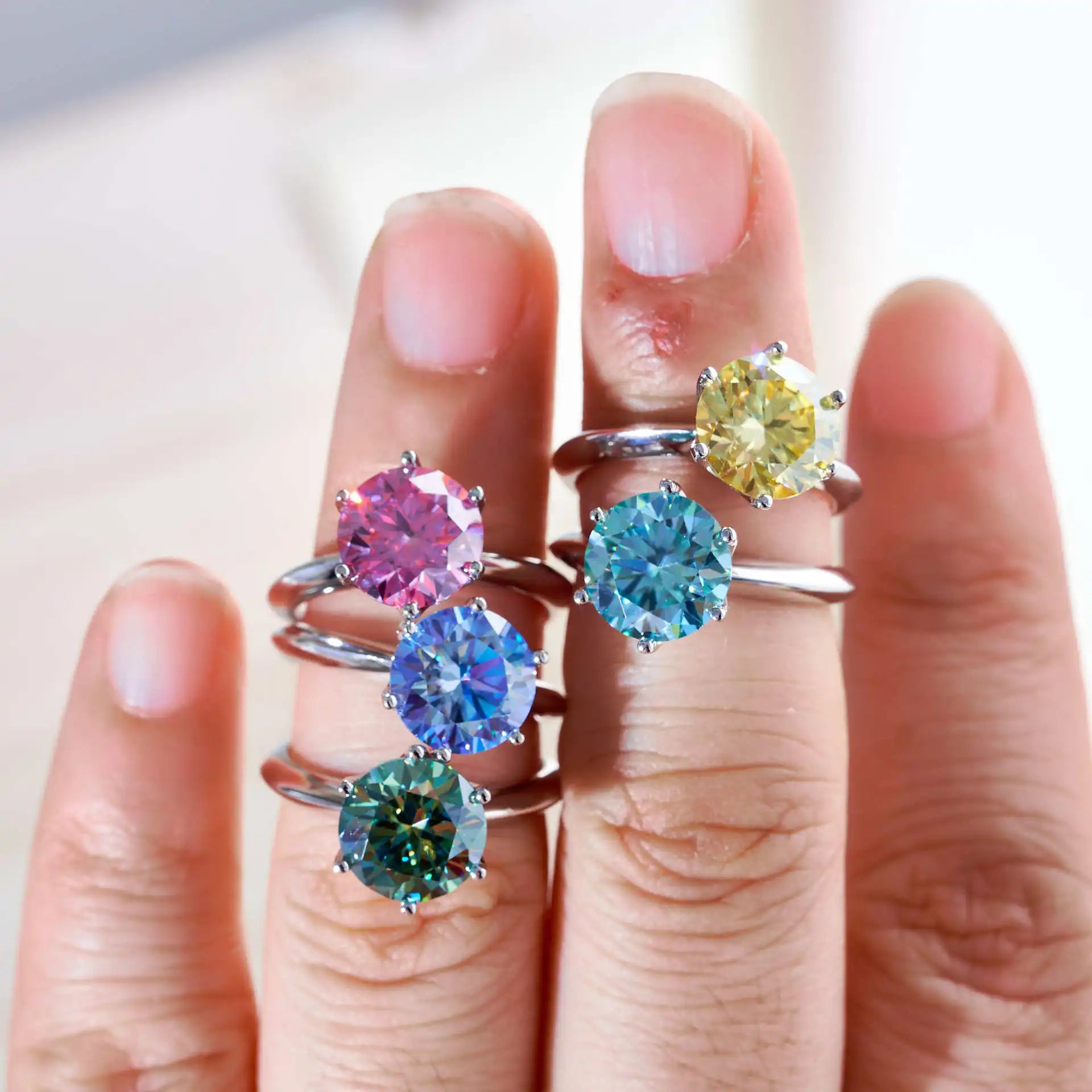 Damen Moissanit Luxus-Ring