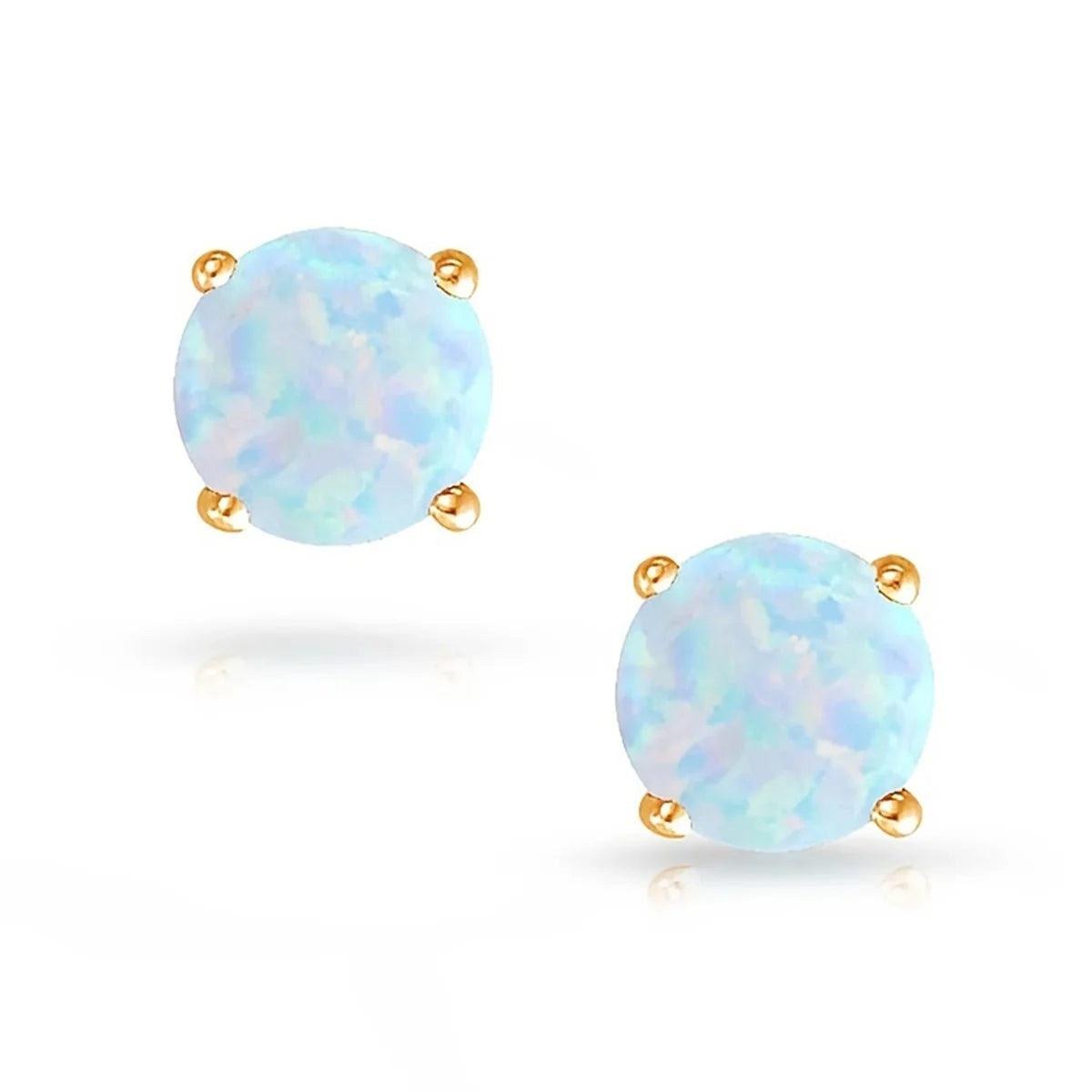 2 Stück modische, elegante 18 Karat vergoldete Opal-Ohrstecker für Damen, exquisites Edelstahl-Schmuckgeschenk