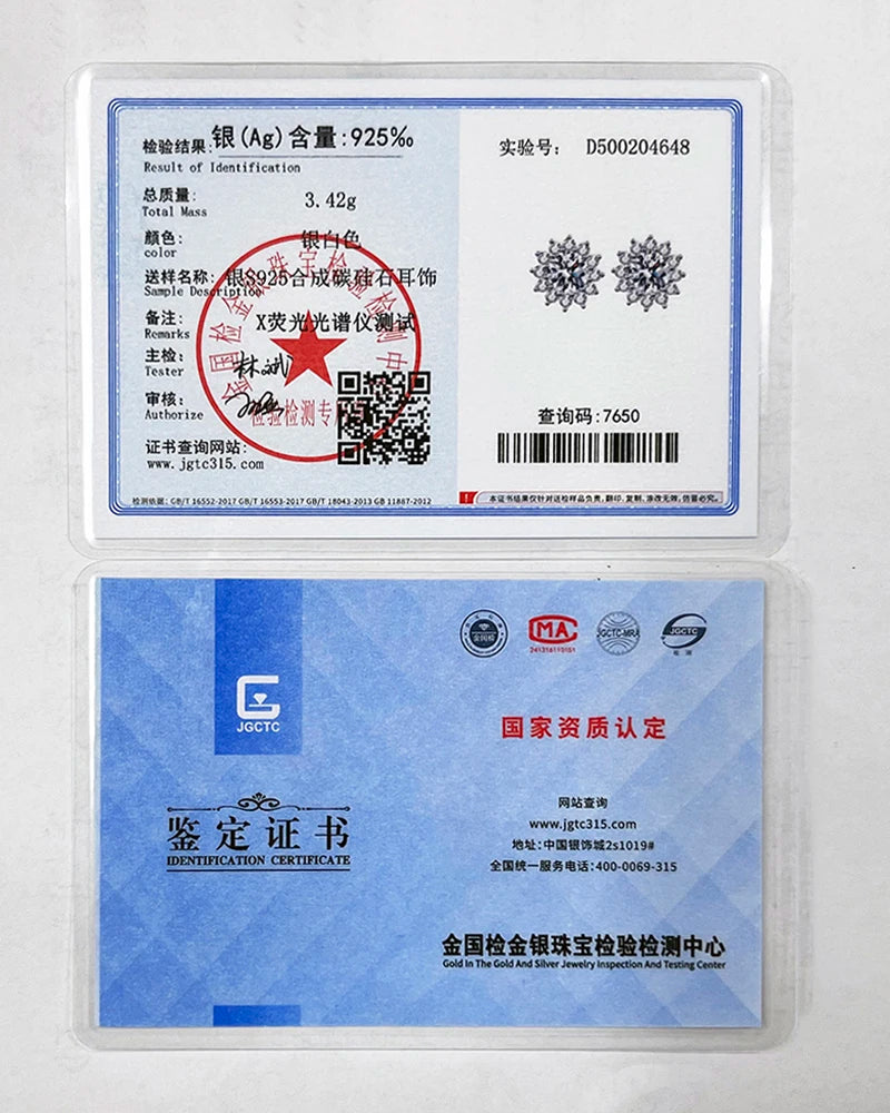 Joyce Kelly 1 Karat D Farbe Moissanit Diamant Ohrringe S925 Sterling Silber Schmuck für Frauen Sonnenblumenförmige Ohrstecker Hochzeit