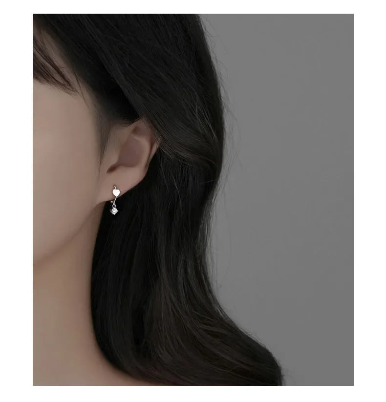 INZATT Echt 925 Sterling Silber Zirkon Anhänger Herz 18 Karat Gold Huggies Creolen Für Frauen Klassische Edlen Schmuck Zubehör