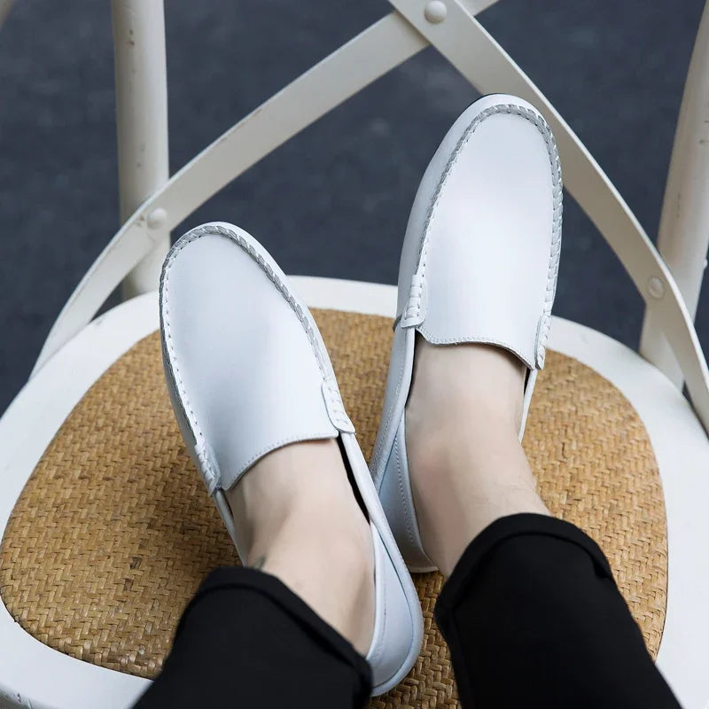 Männer Schuhe Casual Echtes Leder Herren Loafer Mokassins Designer Slip auf Boot Schuhe Hohe Qualität Chaussure Homme Plus Größe 37-47