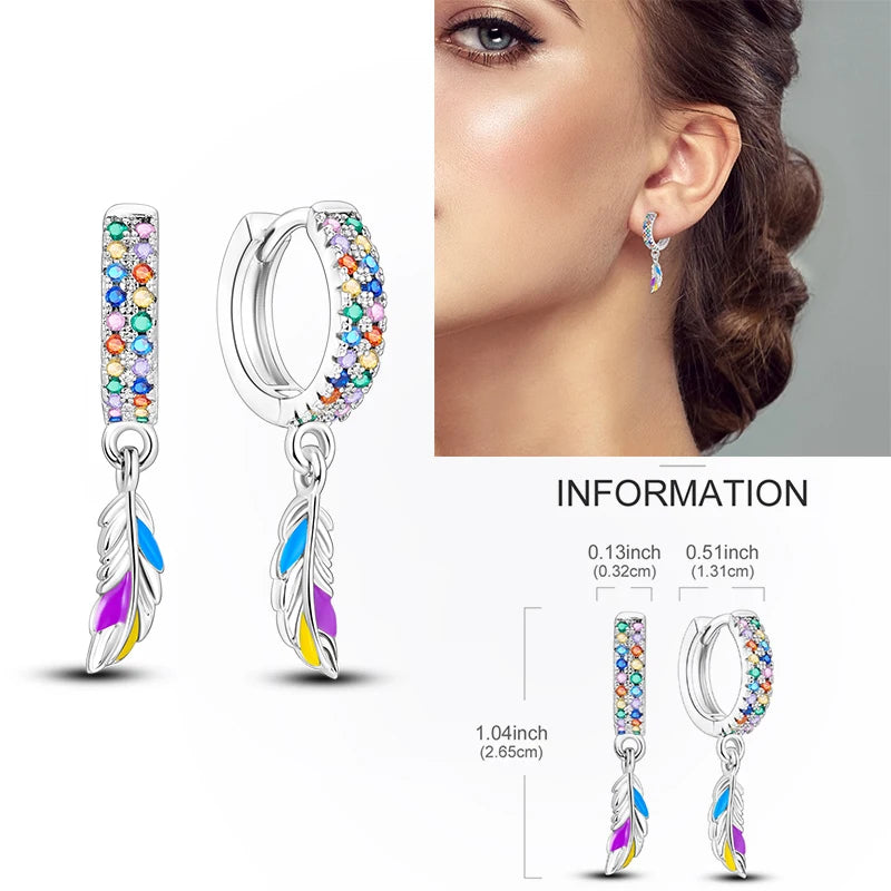 Creolen aus 925er-Sterlingsilber, Mond, Sonne, Original-Ohrring, Anhänger, Zirkon, Herzform, Stern-Ohrring, für Frauen und Mädchen, zur Herstellung von Schmuck