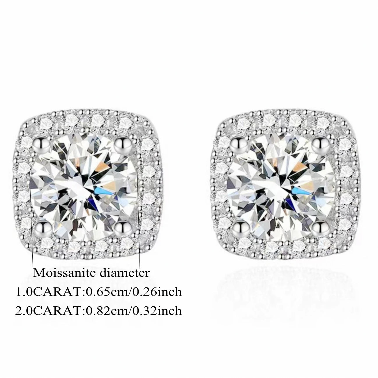 Ohrstecker aus 925er-Sterlingsilber, 1–2 Karat Moissanit, Hip-Hop-Rock-Stil, Paar, Männer, Frauen, Jahrestag, Geburtstag, Geschenk