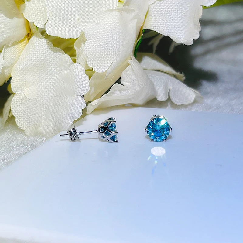 JoyceJelly 1/2/4CT VVS D Farbe Moissanit Russische Cut 8H8A Labor Diamant Stud Ohrringe Für Frauen S925 Sterling silber Edlen Schmuck
