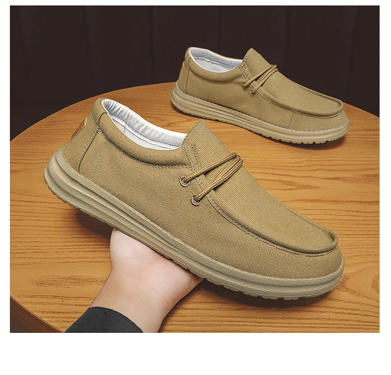 2025 neue männer Turnschuhe Sommer Atmungsaktive Männer Laufschuhe Stoff Licht Keine-Rutsch Komfortable Outdoor Walking Schuhe Loafer