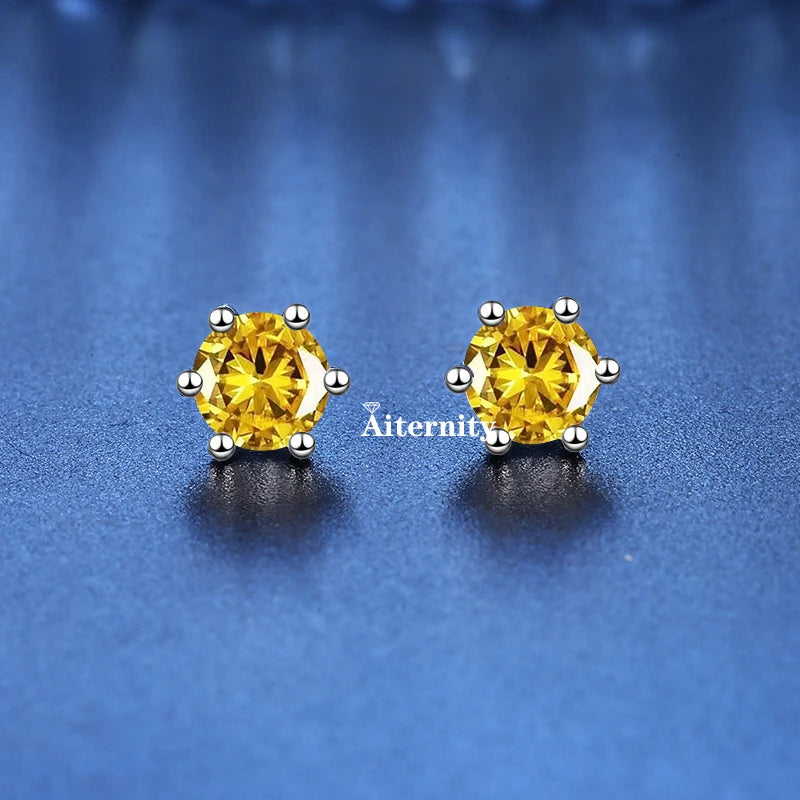 18K vergoldete Ohrringe S925 Sterling Silber D Farbe VVS1 Zirkon Ohrstecker für Frauen wie glänzend wie Diamant-Hochzeitsschmuck