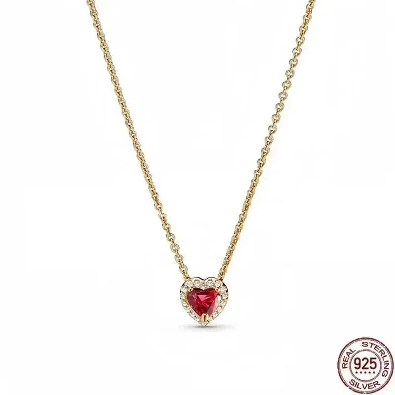 925 Sterling Silber Herzschleifen Halskette