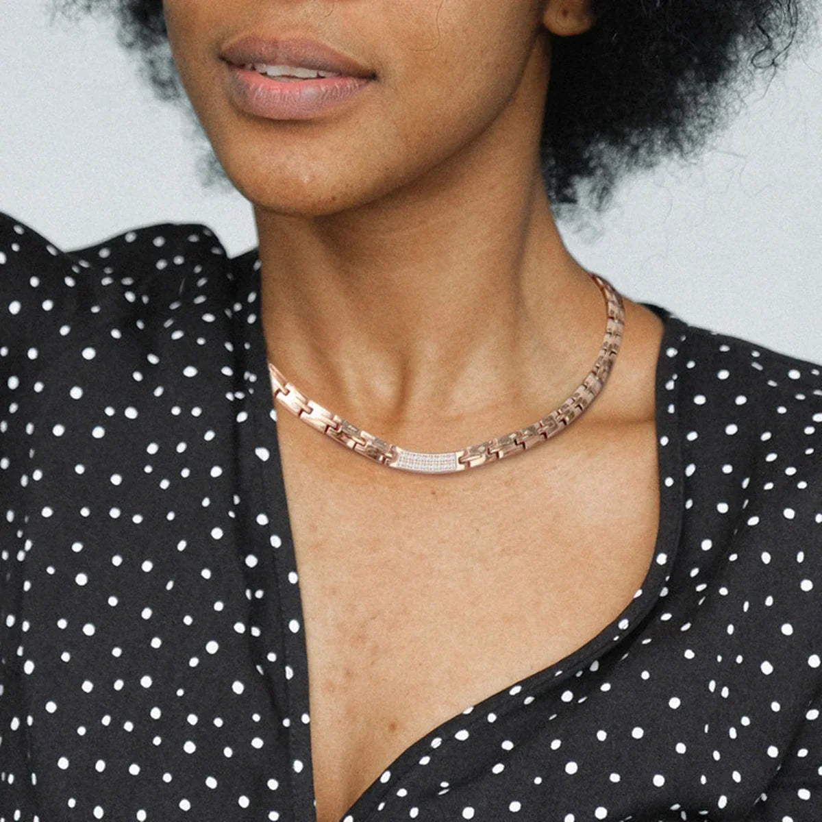 ARADOO Titan Stahl Zirkonia Magnetische Halskette Hämatit Therapie Edelstahl Halsband Halskette Kragen