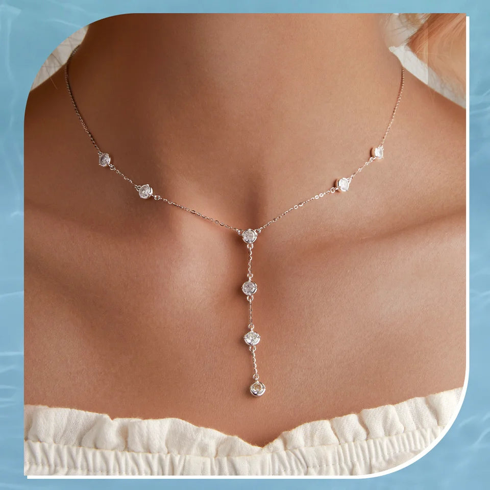 Silber Herz-Quasten Halskette