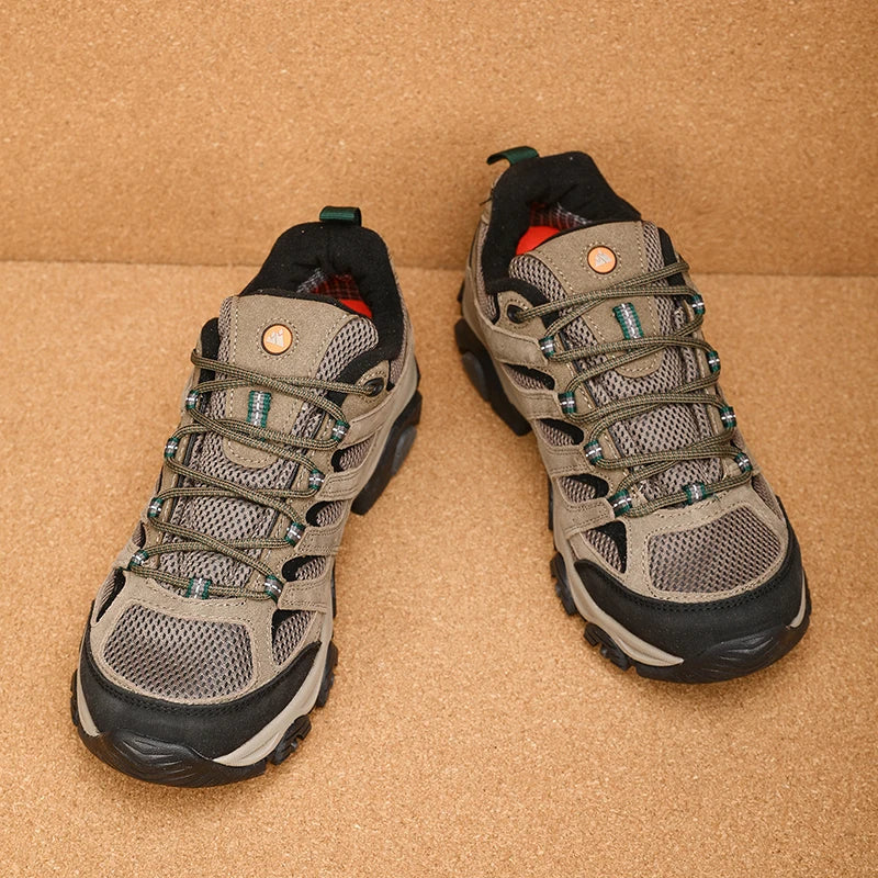 HIKEUP Turnschuhe für Männer Wanderschuhe Leder Trekking Stiefel Frauen Camping Jagd Herren Berg Taktische Stiefeletten Laufen Sneaker