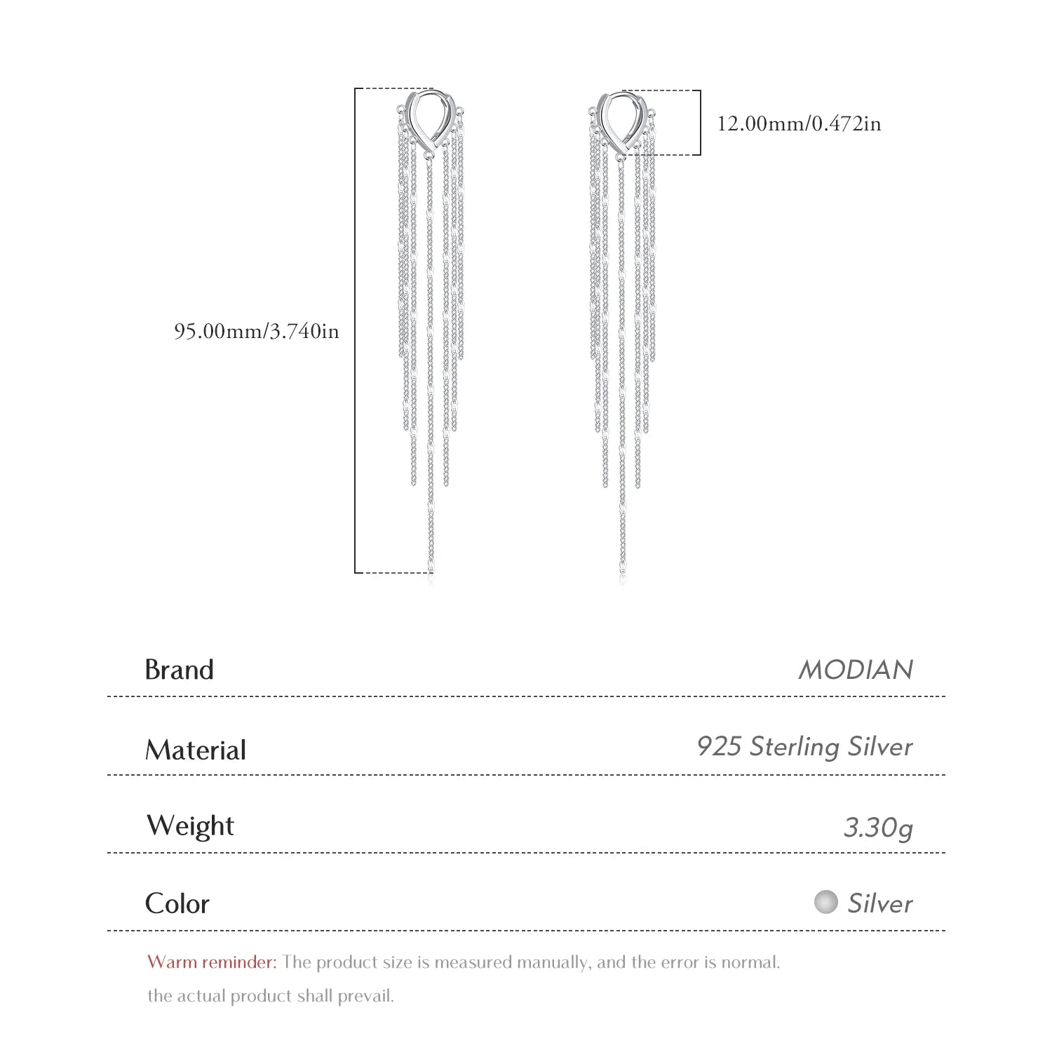 MODIAN Creolen aus 925er-Sterlingsilber, funkelnde lange Quaste, trendige Party-Luxus-Schnalle-Ohrringe für Frauen, edler Schmuck, Geschenke