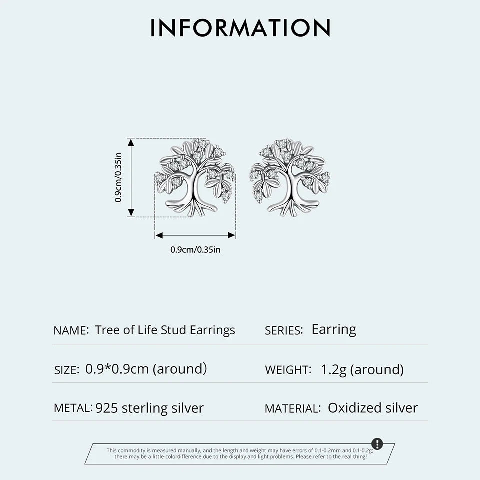 WOSTU Baum des Lebens Kettenglied-Armbänder Ohrstecker für Frauen 925 Sterling Silber AAA Zirkon Armband Familie Schmuckset Geschenk