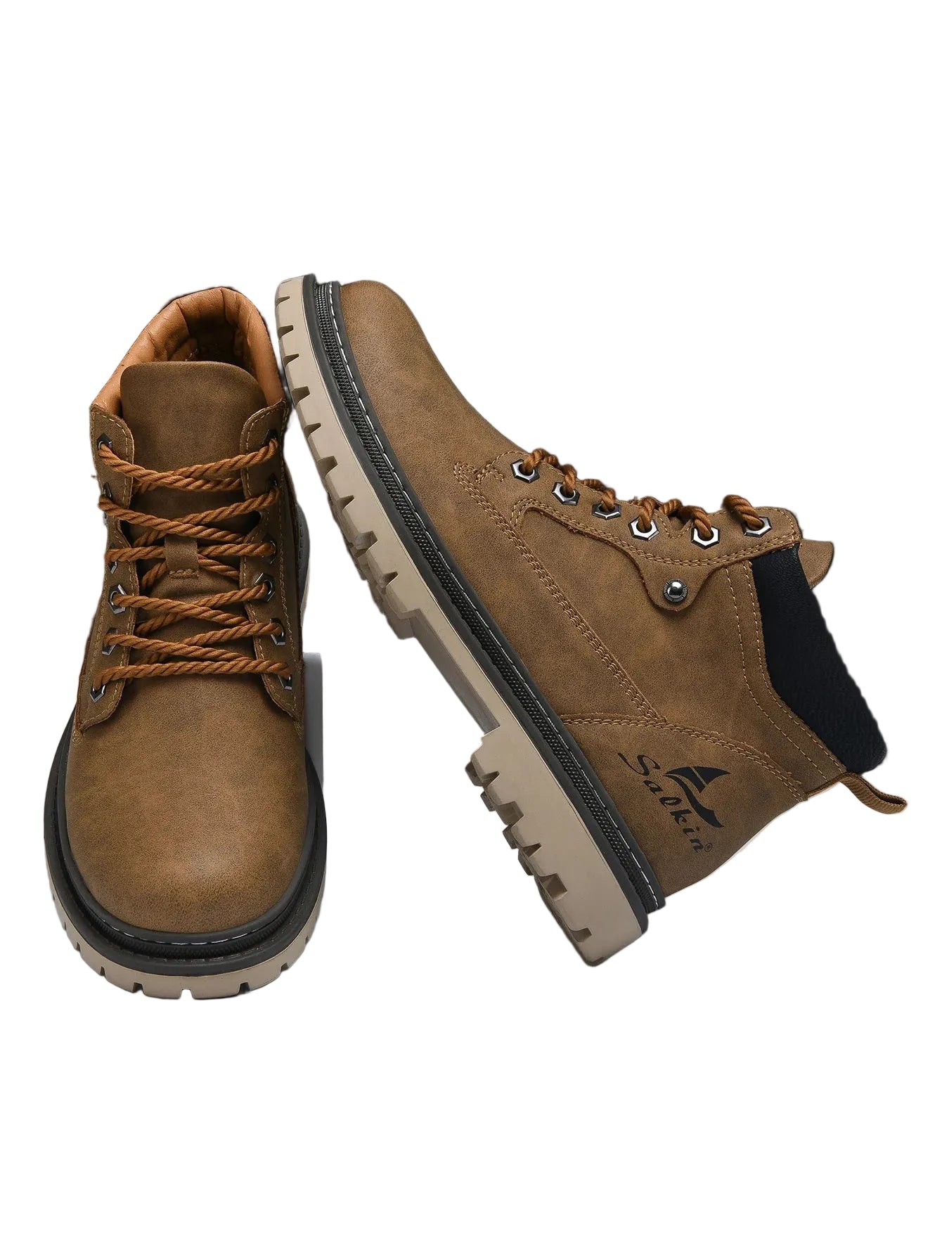 Herren Leder High Top Stiefel – Anti-Rutsch Outdoor Wanderschuhe Winter