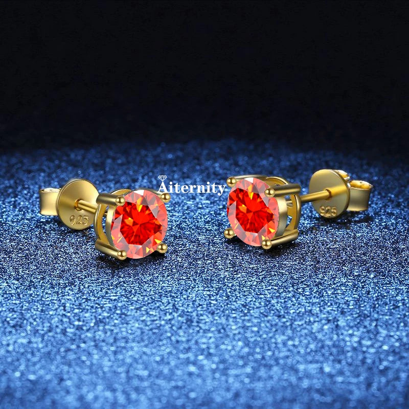 18K vergoldete Ohrringe S925 Sterling Silber D Farbe VVS1 Zirkon Ohrstecker für Frauen wie glänzend wie Diamant-Hochzeitsschmuck