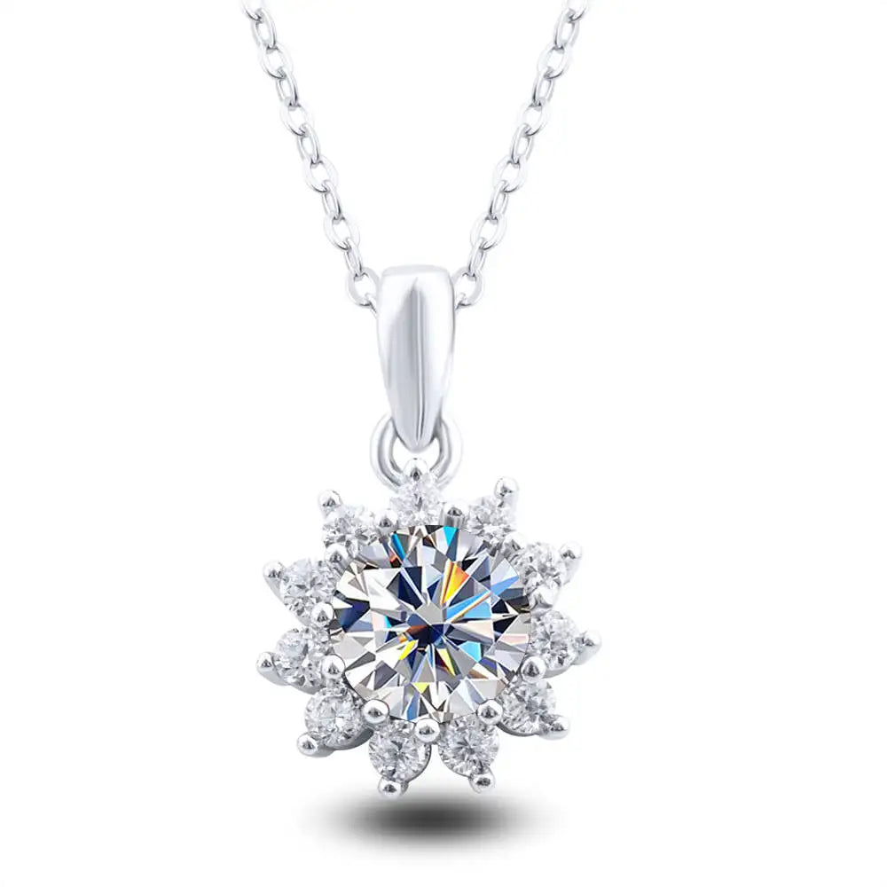 Echte 2,8 Karat blaugrüne Farbe Moissan ite Anhänger Halskette für Frauen s925 Silber Labor Diamant kette Halsketten edlen Schmuck