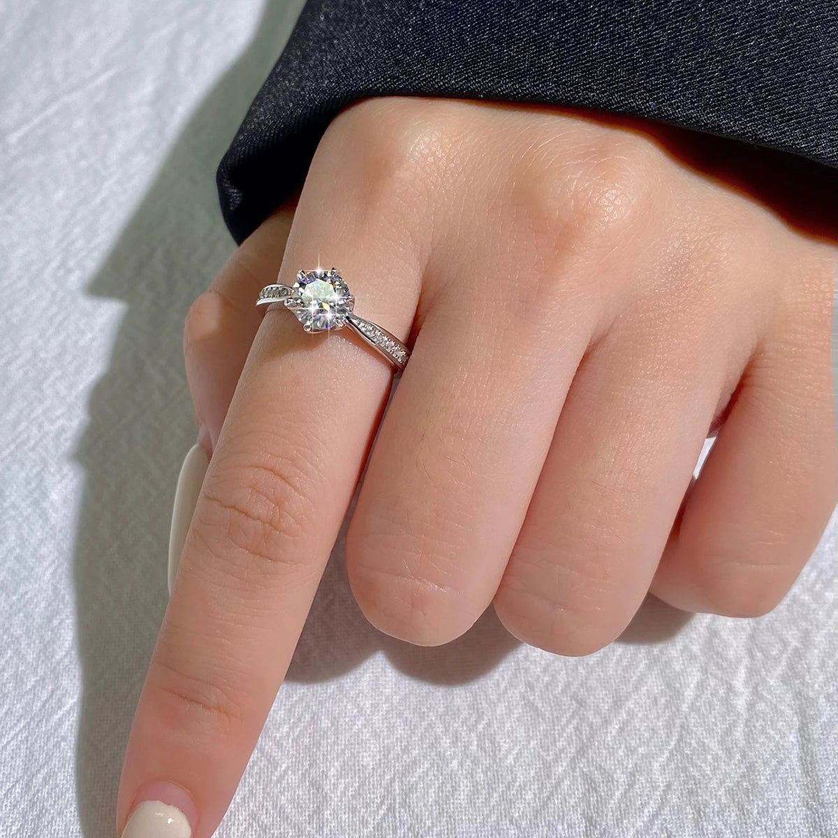 Damen Moissanit Verlobungsring