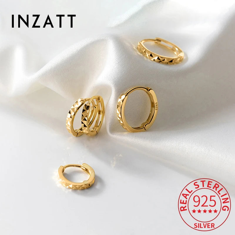 INZATT Echt 925 Sterling Silber 10/12/14 MM 18 K Runde Huggies Creolen Für Frauen Klassische feine Schmuck 2024 Trendy Sommer