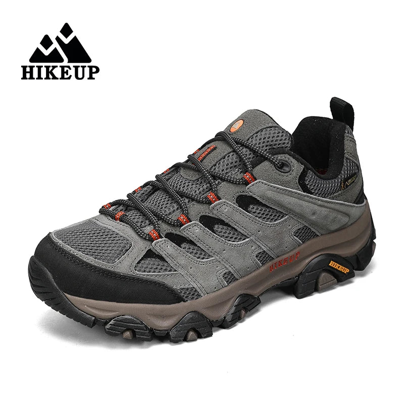 HIKEUP Turnschuhe für Männer Wanderschuhe Leder Trekking Stiefel Frauen Camping Jagd Herren Berg Taktische Stiefeletten Laufen Sneaker