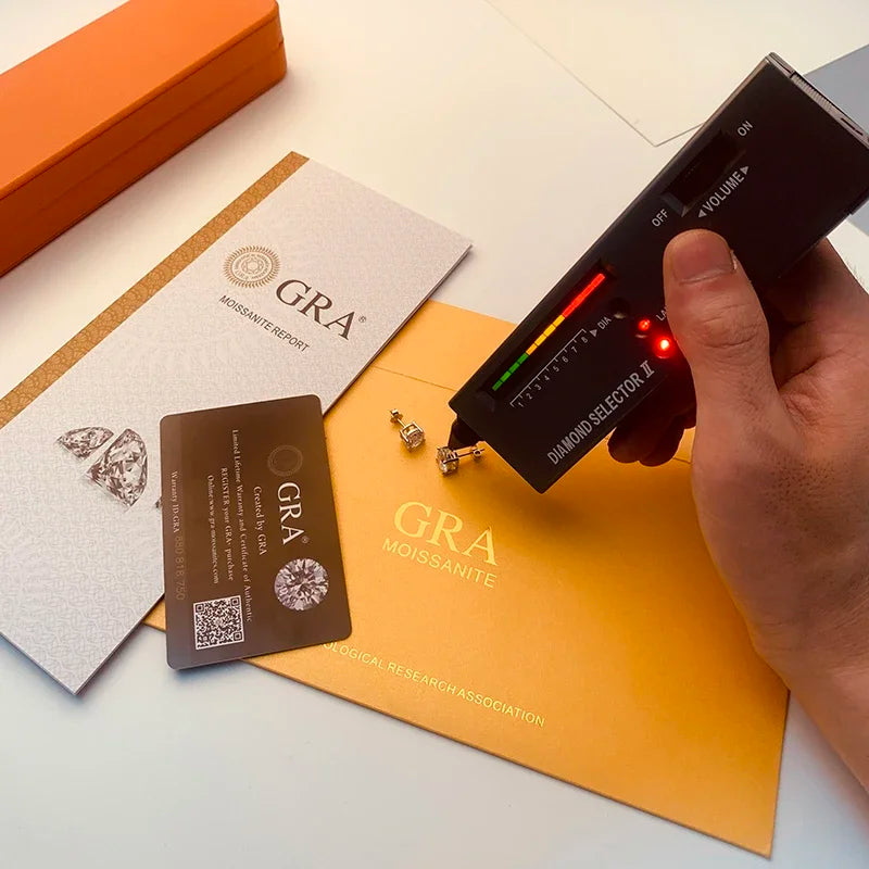 ALITREE 1 Karat D Farbe Moissanit Ohrringe 925 Sterling Silber vergoldet Diamant Ohrstecker mit GRA-Zertifikat für Damenschmuck