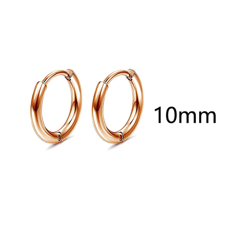 1-8 Paar Edelstahl rosé vergoldete Creolen für Frauen Mädchen hypo allergene Kugel cz Ohr stecker Frauen Ohrringe Loop Ohrringe