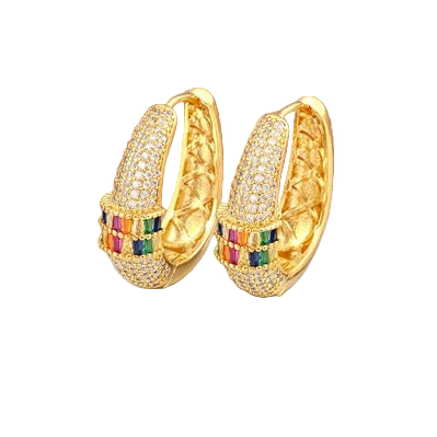 Farbige Zirkon-Statement-Ohrringe