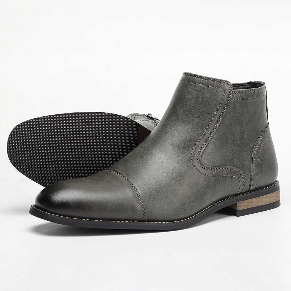 Herren Leder Stiefeletten – Bequeme Modemarke Knöchelstiefel