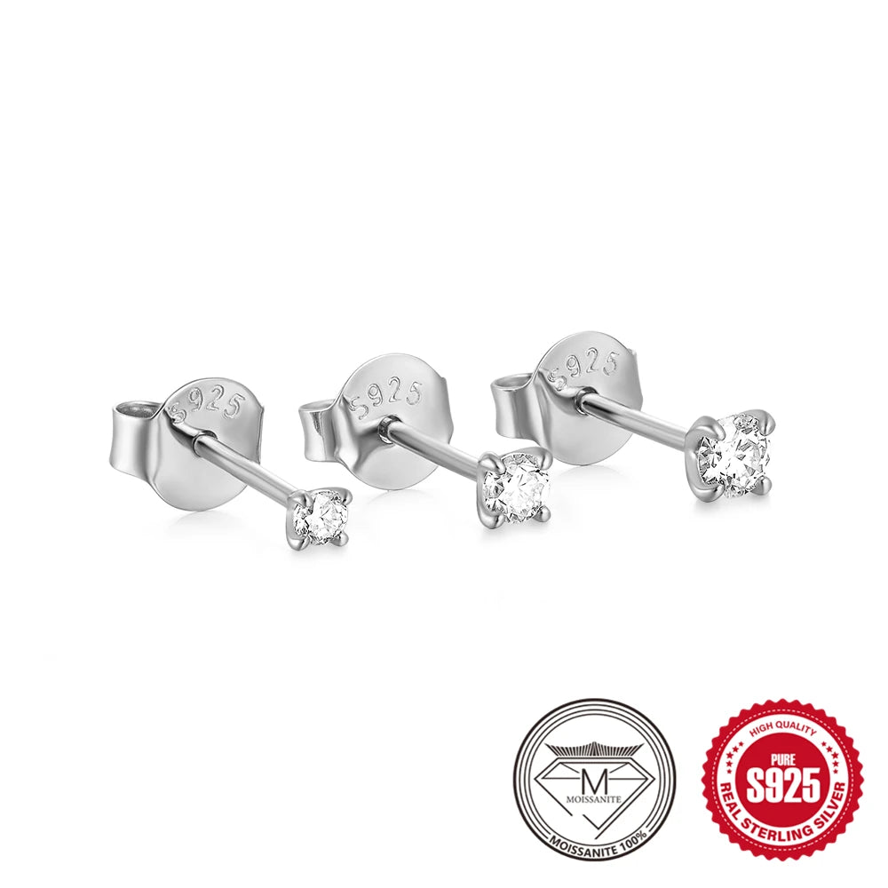 CANNER 0,5-1,2 Karat D Farbe Moissanit Ohrstecker Ohrringe für Frauen 925 Sterling Silber Funkelnder Piercing Ohrring Edlen Schmuck
