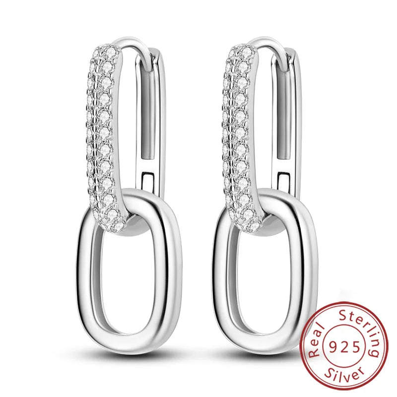 Creolen Neue Original 925 Sterling Silber Süße Herz Bogen Runde Zirkon Ohrstecker Für Frauen Mädchen Edlen Schmuck