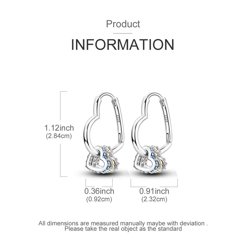 Creolen aus 925er-Sterlingsilber, Mond, Sonne, Original-Ohrring, Anhänger, Zirkon, Herzform, Stern-Ohrring, für Frauen und Mädchen, zur Herstellung von Schmuck