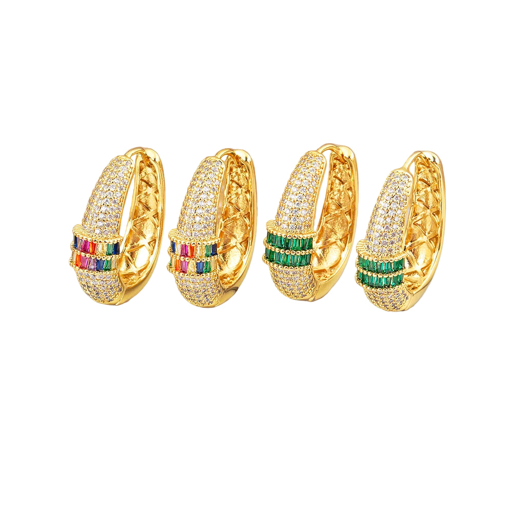 Farbige Zirkon-Statement-Ohrringe