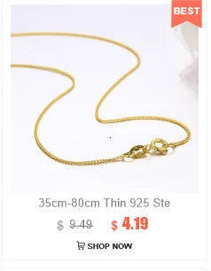 35-80cm 0,65mm Dünne Echt 925 Sterling Silber Gold Farbe Box Kette Halskette Frauen Kinder Mädchen Kinder herren Schmuck Kolye Collares