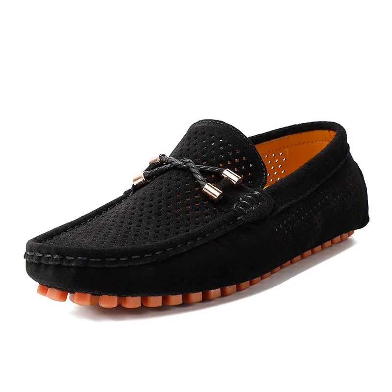 Mode Wildleder Herren Freizeitschuhe Echtes Leder Mann Loafer Slip on Flats Leichte Herren Fahrschuhe Faule Schuhe Mokassins