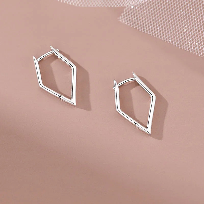 INZATT Echt 925 Sterling Silber 18 k Gold Geometrische Creolen Für Frauen Party Klassische Feine Schmuck Minimalistischen Zubehör