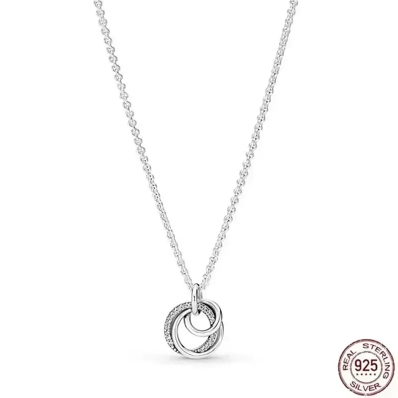 Heißer Verkauf 925er Sterlingsilber klassische quadratische herzförmige Schleife Halskette exquisite Luxus Damen Charm Schmuck Festival Geschenke