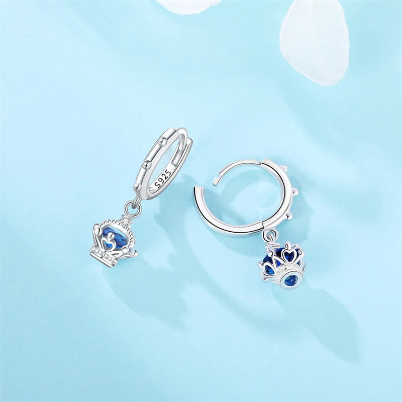 925er-Sterlingsilber, ein Paar farbige Herz-Ohrringe, passend für Original-Charms, Creolen für Frauen und Mädchen, Ohrstecker, edler Schmuck