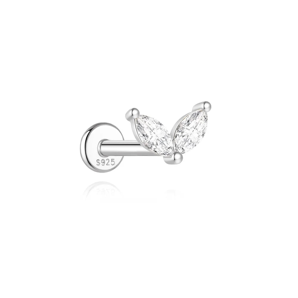 Aide Moissanit-Diamant-Ohrstecker für Damen, originales 925er-Sterlingsilber, Schraubverschluss, Damen-Moissanit-Ohrring mit flacher Rückseite, Juwel