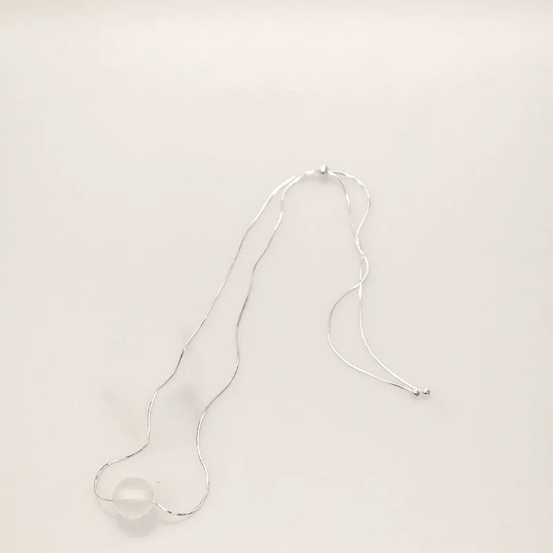 Halskette aus 925er-Sterlingsilber, schwarze Perlen, quadratisch, unregelmäßig, Punk, geometrisch, für Frauen und Mädchen, Schmuck, Geschenk, Dropshipping, Großhandel